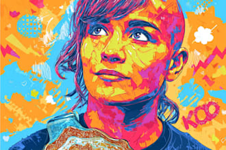 create a face into color vector art portrait
