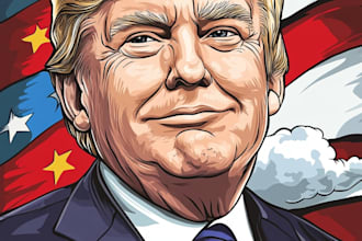 drawing a political or satirical cartoon