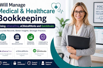 manage medical bookkeeping using athenaone, eclinicalworks and quickbooks