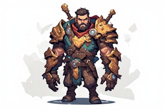 paint custom character design, game character, concept