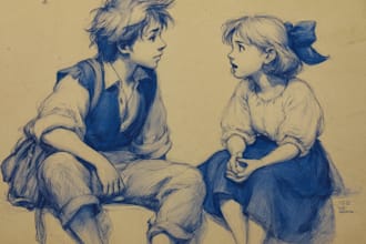 creative children book cover illustration