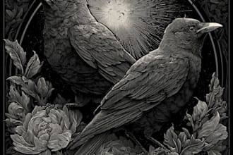 draw dark art animal illustration