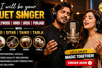 record professional bollywood hindi urdu punjabi duet vocals world instrument