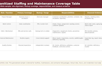 write facilities maintenance and technical proposal content