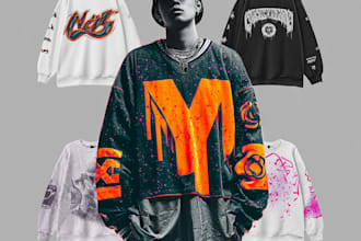 custom retro streetwear design and tshirt merch illustration