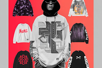 make trendy streetwear hoodie design with mockup