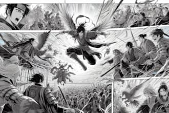 illustrate manga panels and comic book pages