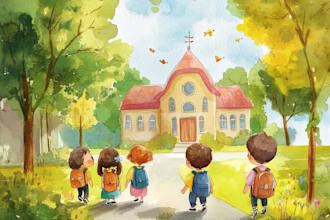 draw watercolor children story book water color