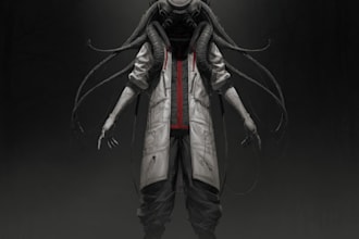 create sci fi, fantasy, horror and fiction character design