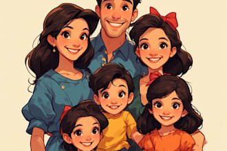 design a disney family portrait for you