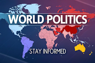 design youtube thumbnail for world politics channel