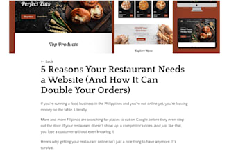 writes SEO blog posts for your restaurant or food business
