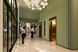 function hotel reception space,hospitality lobby design,bar interior render, 3ds