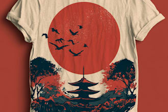 a japanese t shirt illustration