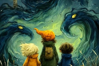 create educational children book illustrations