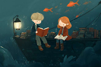 design children story book cover art