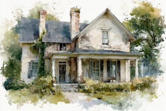 create home portrait watercolor art from photo