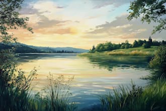 paint landscape in oil painting