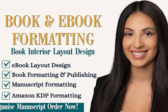do manuscript formatting, book formatting and layout design for ebook and print