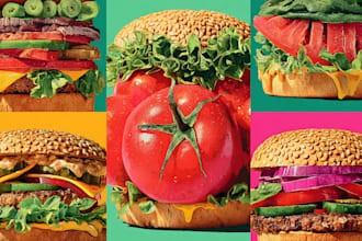 design cute cartoon food characters and pop art illustrations