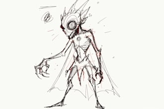 draw rough sketch or concept sketch from your idea
