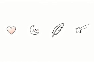 create a cute minimalistic line art tattoo design