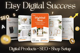 do etsy digital product design etsy shop setup etsy seo etsy product listing