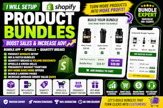 setup, manage shopify product bundles quantity breaks upsell shopify bundle app