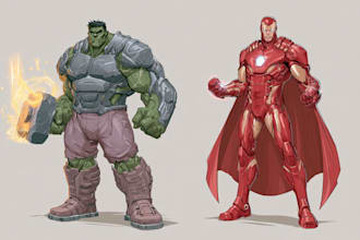 design a superhero comic illustration