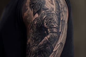 create a custom tattoo design for chest tattoo, back tattoo
