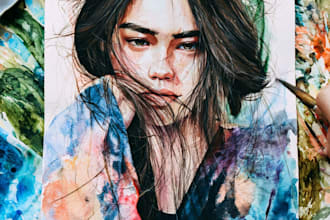 watercolor portrait painting, photo to watercolor portrait