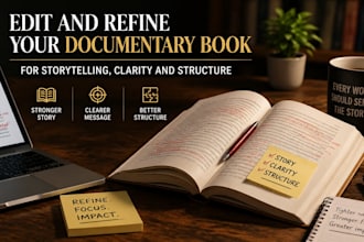 edit and refine your documentary book for storytelling, clarity and structure