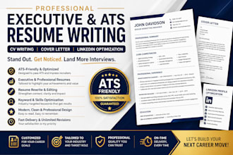 provide executive resume writing, ats resume, professional cv and cover letter