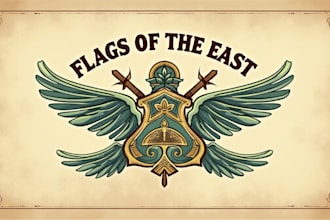 do make flags of the east vintage logo design