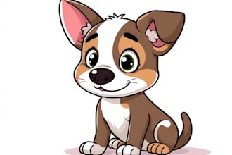 draw a cute pet portrait in cartoon style