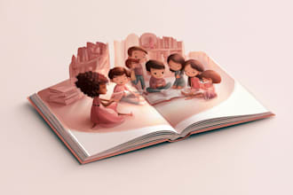 draw children book illustration and storybook cover