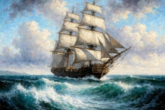 create ship oil painting for you