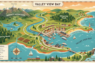 draw beautiful map in vector illustration