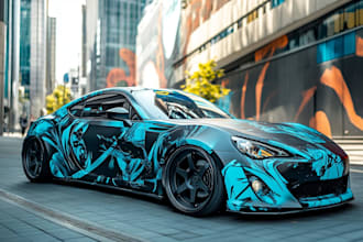 draw car wrap vehicle wrap truck wrap racing car wrap