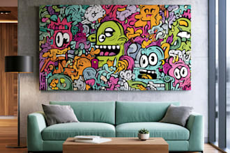 design canvas wall art in graffiti and street art style