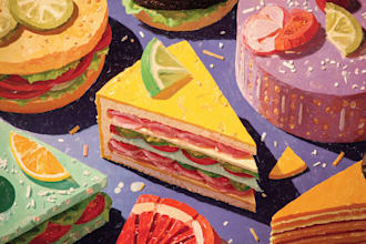 design colorful restaurant menu food pop art illustrations