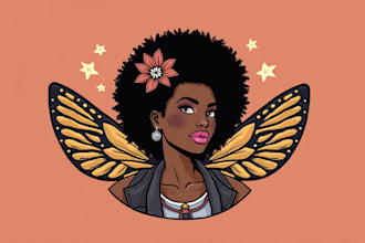 do make awesome style I met a black woman so fly logo design