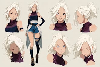 design anime character , cyberpunk character