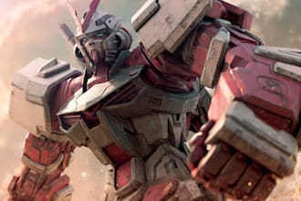draw mecha robot,armor,gundam in anime or realism style