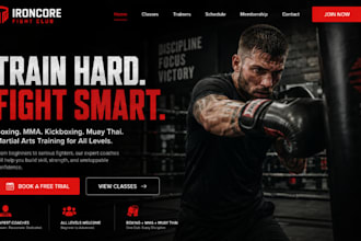 design wix boxing gym website MMA kickboxing muaythai martial arts website