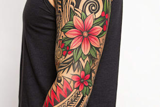 make a tattoo design of tattoo sleeve