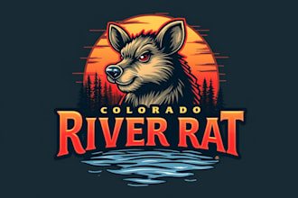 do make awesome style colorado river rat mascot logo design