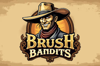 do make awesome style brush bandits vintage logo design