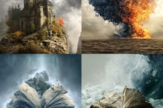 draw fantasy book cover, illustration