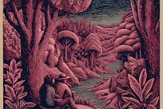 create awesome linocut illustration artwork